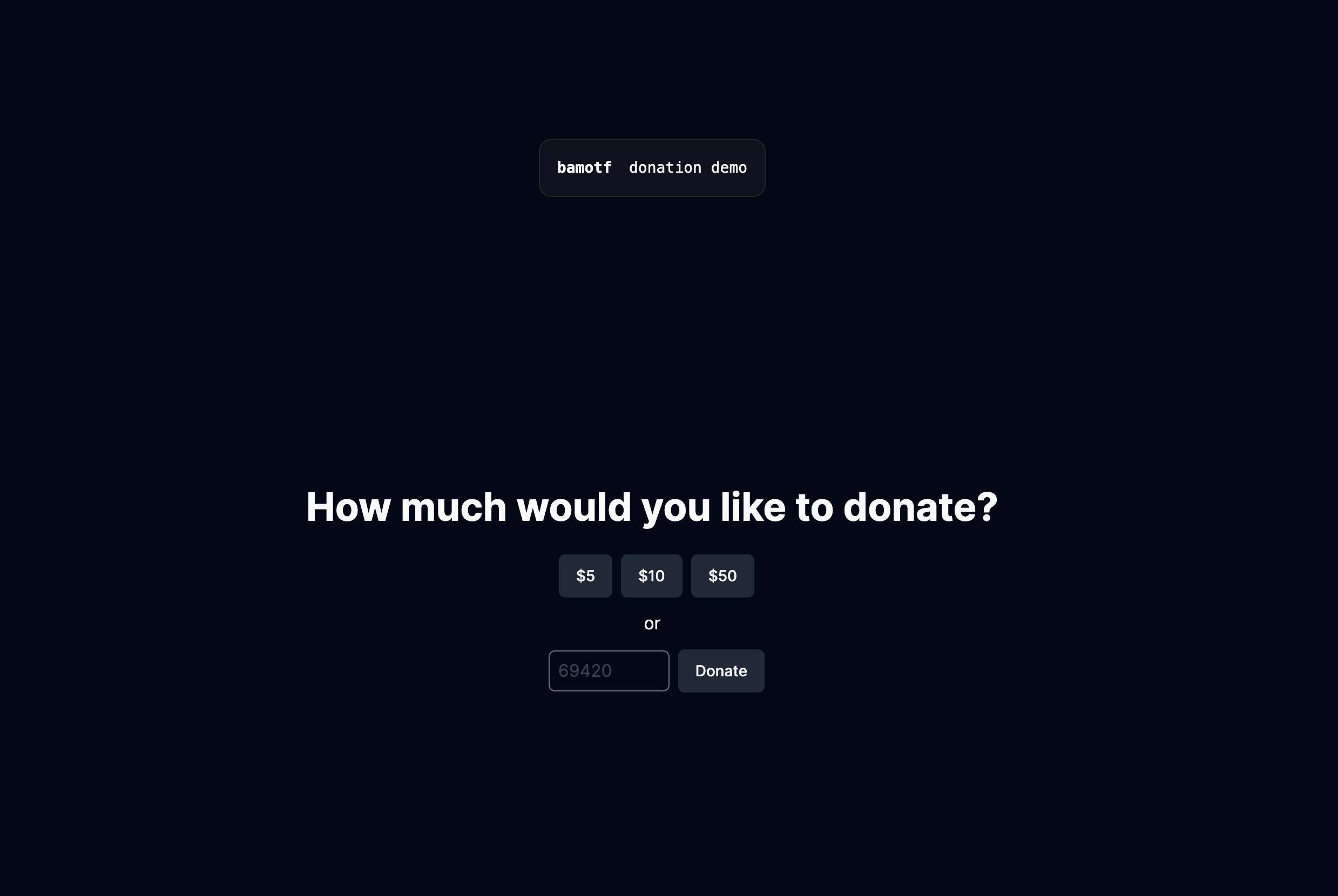 Donation screenshot